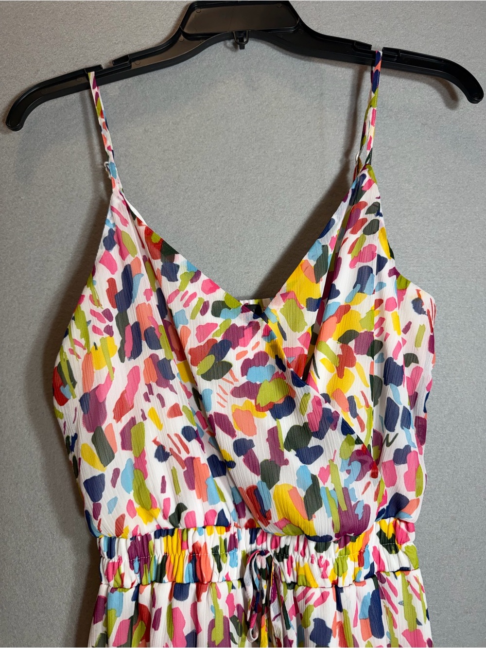 Colorful Rainbow Print Sleeveless Mini Dress Romper Small White Flowy - Picture 5 of 15